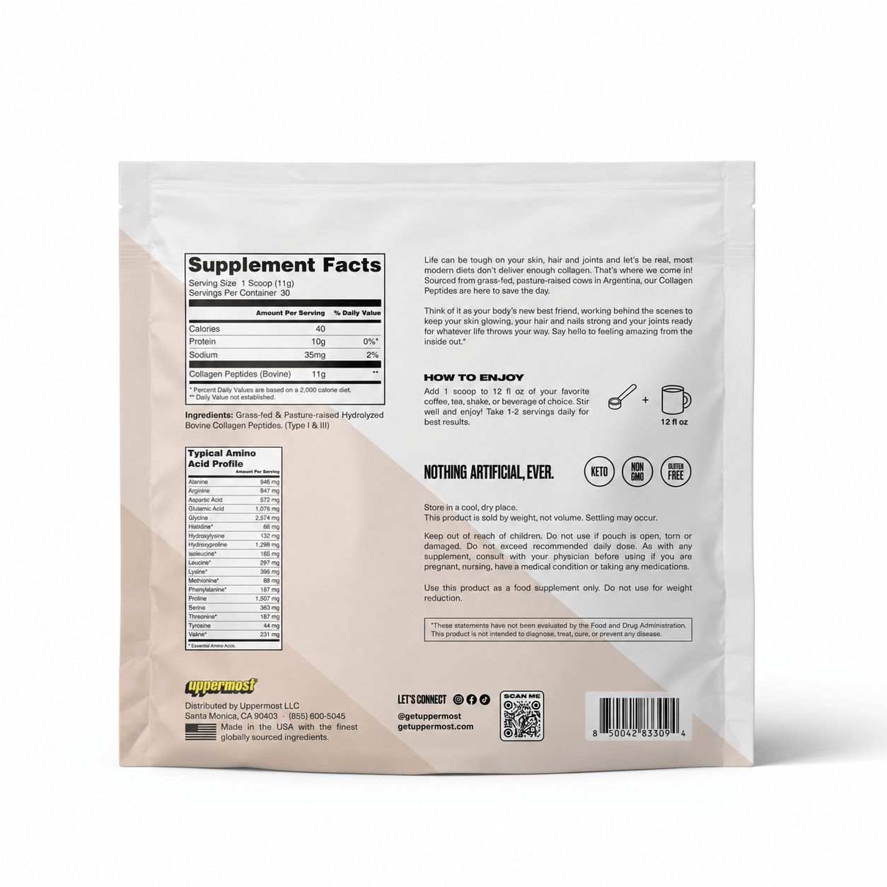 grass fed bovine collagen peptides powder